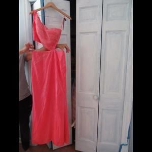 Joli Prom Pink Grenadine Gown/Dress NWT Rhinestones/Beads Size 10